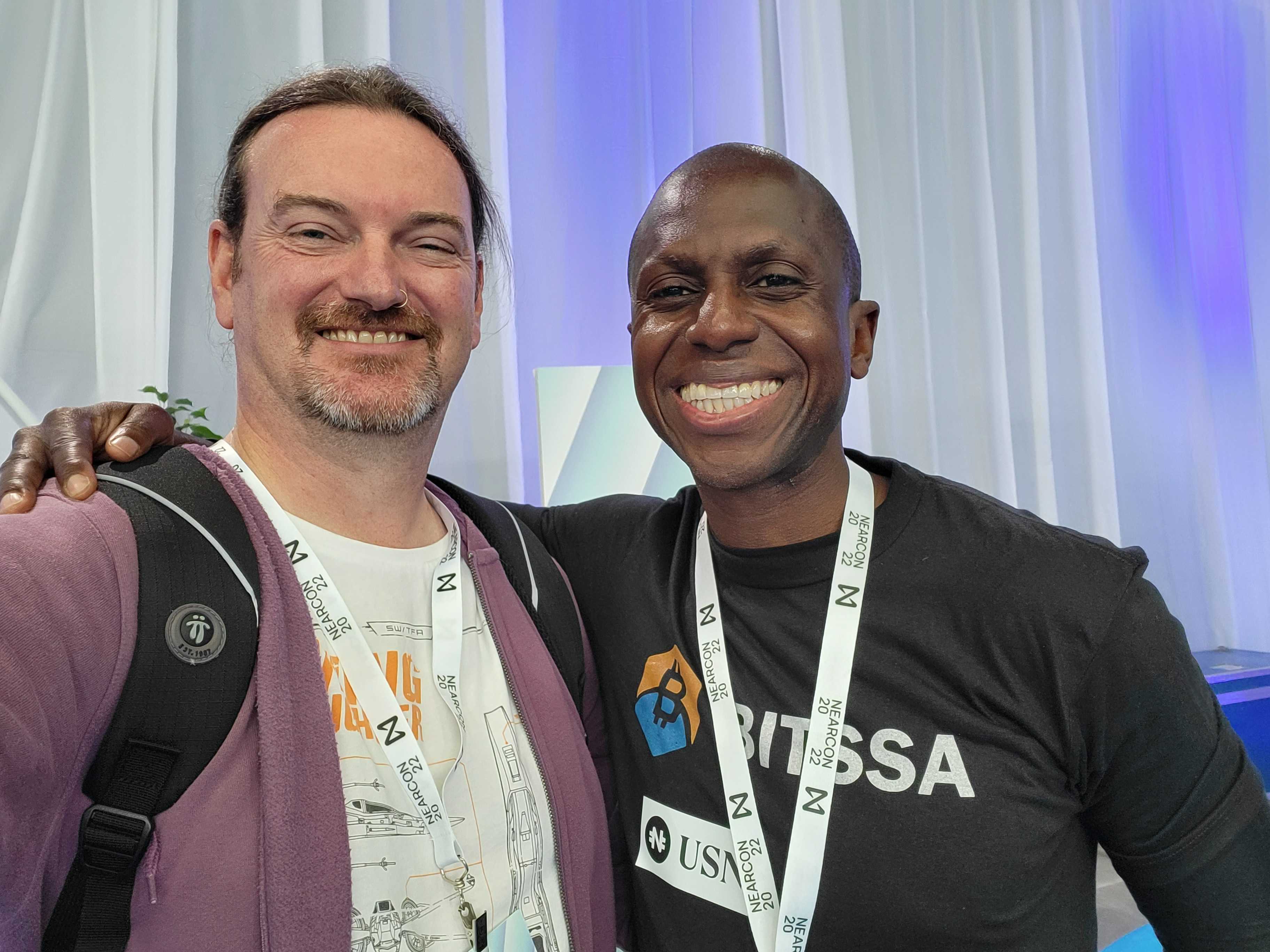 KONECT CEO Ollie Walsh and Bitssa CEO Kunbi Ogunleye - NEARCON 2022
