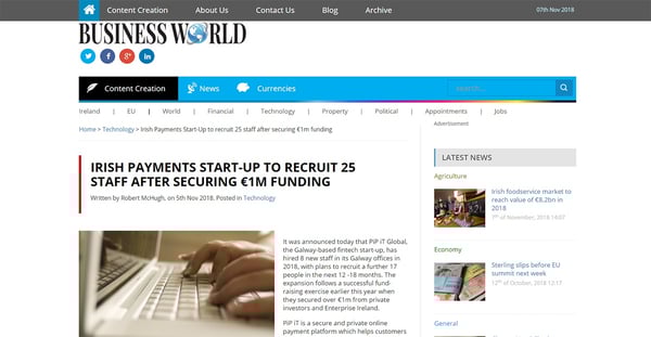 PiP iT Global News - PiP IT Global Featured In Business World