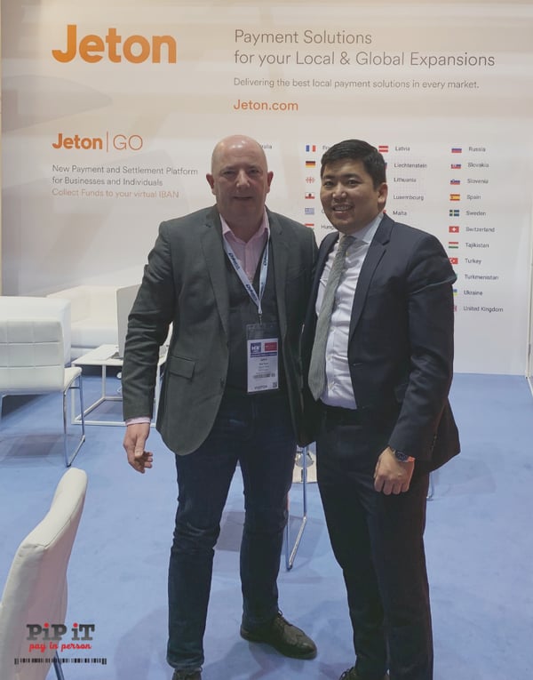 PiP iT Global's Head of Sales John Kurton and Ali MD of Jeton Wallet Partner of Pipit at ICE London